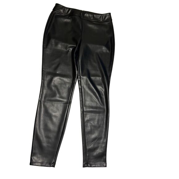 SO Faux Leather Trouser Pants High Rise Legging Slip On Women’s Size L - Picture 7 of 15